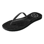 Black and White Tiny Dots Monogram Jandals (Angled)