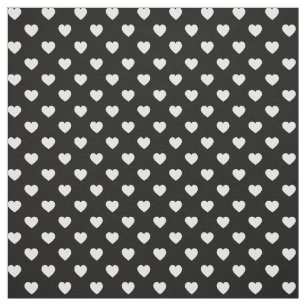 Black and White Tiny Heart Pattern Fabric