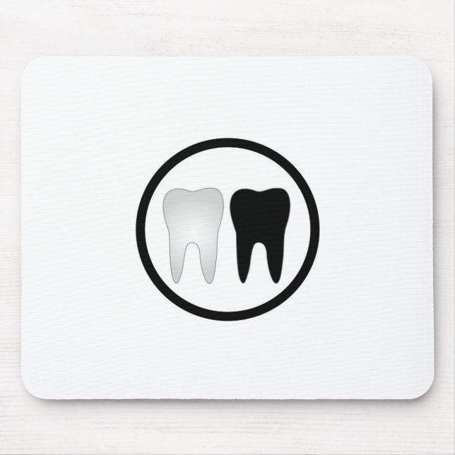 Black and white tooth mouse pad (Front)
