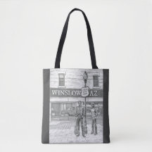 BLACK AND WHITE TOTE OF WINSLOW AZ