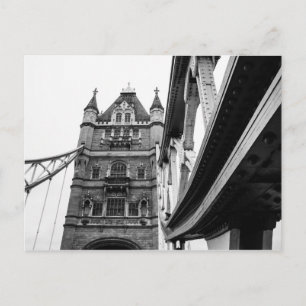 Black and White Tower Bridge Closeup, London Postcard