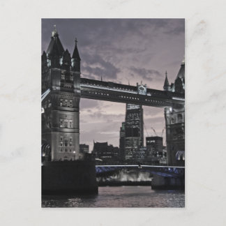Black and White Tower Bridge London River Thames Postcard
