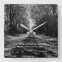 Black and White Train Track Proverbs Scripture