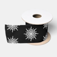 Black and White Treble Clef Snowflake Pattern