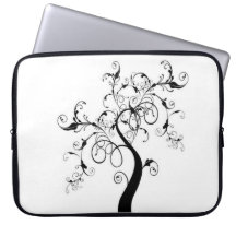 Black And White Tree Of Life Laptop Sleeve