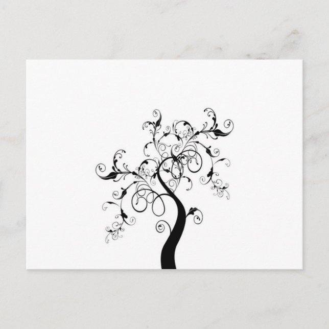 Black And White Tree Of Life Postcard (Front)