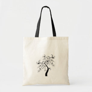 Black And White Tree Of Life Tote Bag
