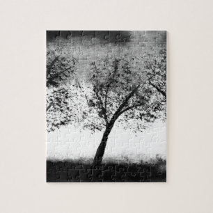 Black and white Trees Elegant minimalistic Jigsaw  Puzzle