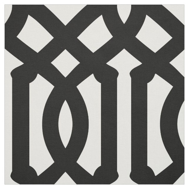 Black and White Trellis Large Scale Fabric (Swatch)