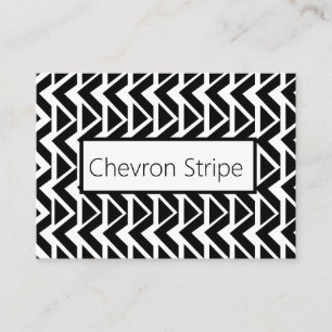 Black and White Triangle Chevron Stripe  Business Card