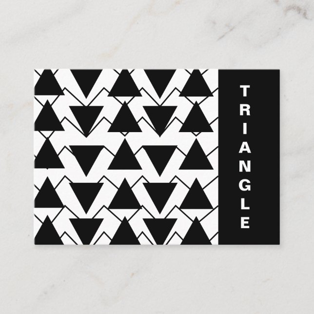 Black and White Triangle Chevron Stripes  Business Card (Front)