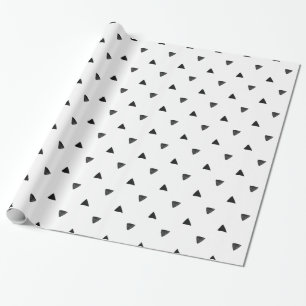 Black and White Triangle Hand Drawn Wrapping Paper