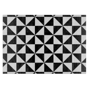 Black And White Triangle Pattern Cutting Board