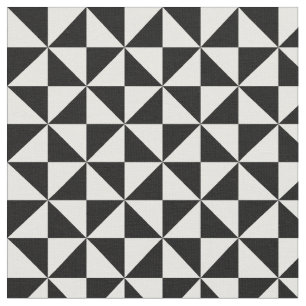 Black And White Triangle Pattern Fabric