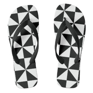 Black And White Triangle Pattern Jandals