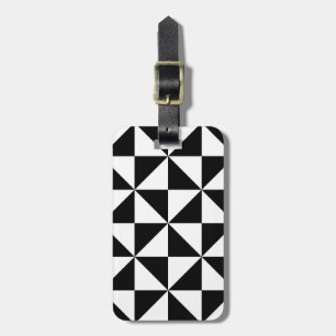 Black And White Triangle Pattern Luggage Tag