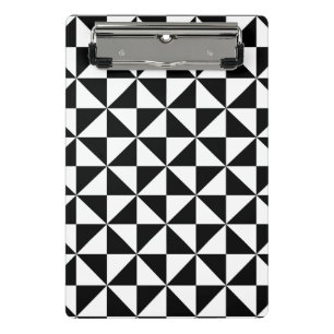 Black And White Triangle Pattern Mini Clipboard