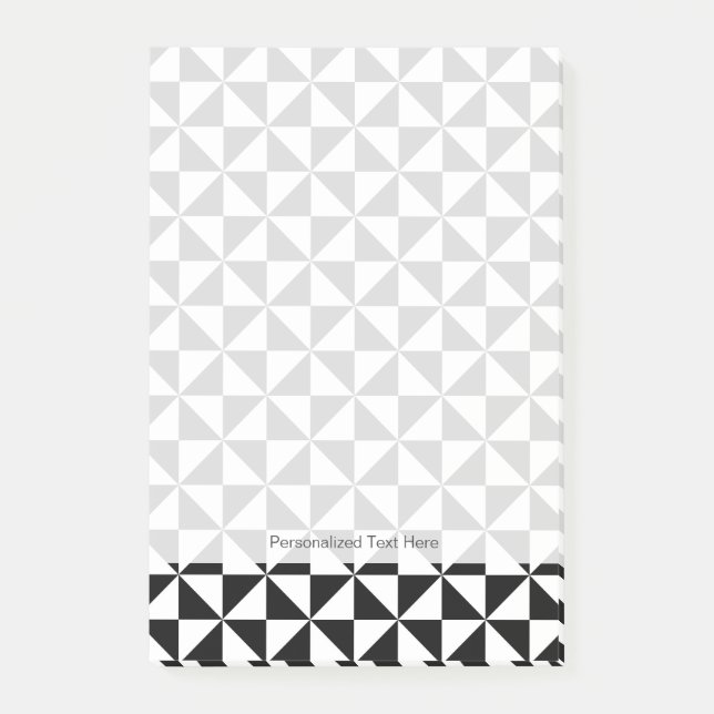 Black And White Triangle Pattern Post-it Notes (Front)
