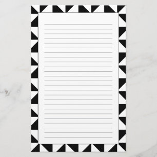 Black And White Triangle Pattern Stationery