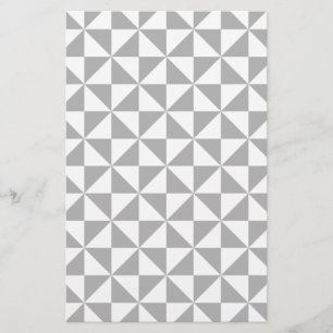 Black And White Triangle Pattern Stationery