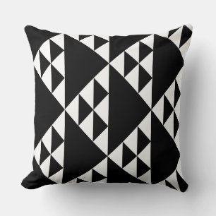 Black and White Triangle Pattern - Throw Pillow
