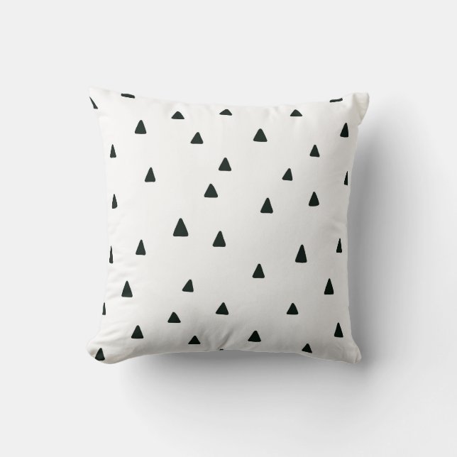 Black and White Triangles Pillow (Front)