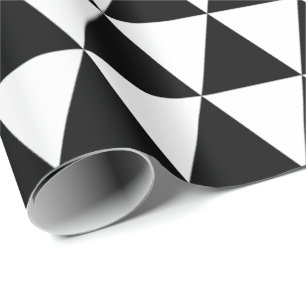 Black and White Triangles Wrapping Paper