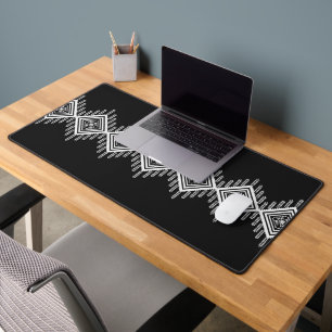 Black and White Tribal Art Desk Mat