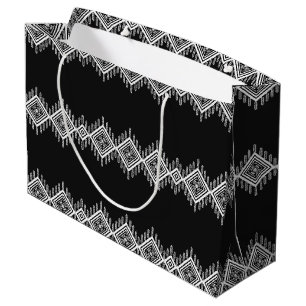 Black and White Tribal Art Large Gift Bag