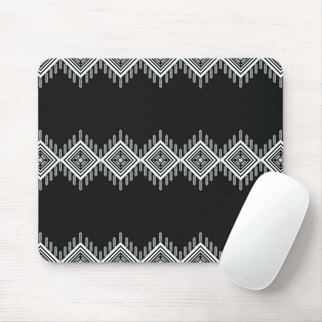 Black and White Tribal Art Mouse Pad (With Mouse)