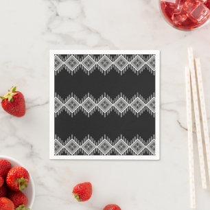 Black and White Tribal Art Napkin