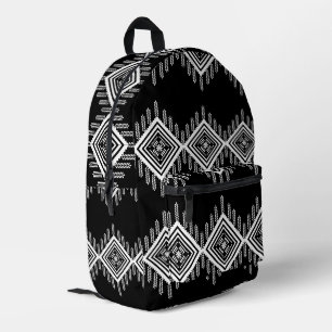 Black and White Tribal Art Printed Backpack