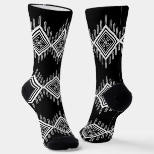 Black and White Tribal Art Socks