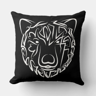 Black and White Tribal Bear Cushion