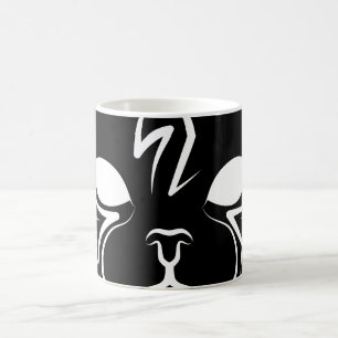 Black and White Tribal Cat Coffee Mug