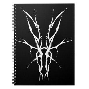 Black and White Tribal Deer Skull Hunting Design Spiral Notebook