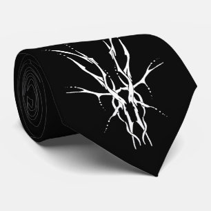 Black and White Tribal Deer Skull Hunting Design Tie