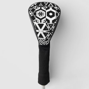 Black and White Tribal Design Golf Head Cover