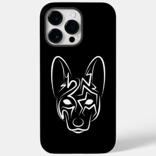 Black and White Tribal Dog Case-Mate iPhone 14 Pro Max Case