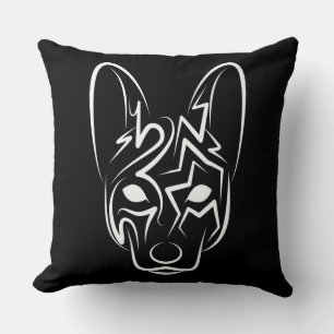 Black and White Tribal Dog Cushion
