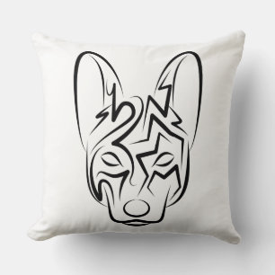 Black and White Tribal Dog Cushion