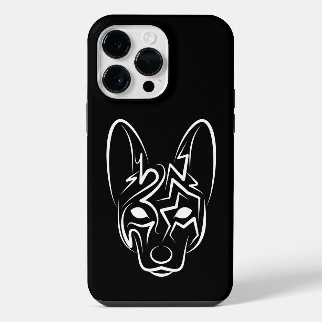 Black and White Tribal Dog iPhone Case (Back)