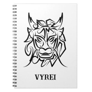 Black and White Tribal Dog Notebook