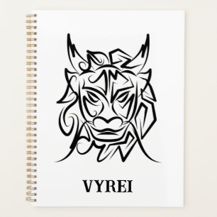 Black and White Tribal Dragon Planner