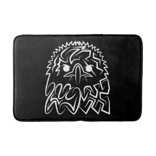 Black and White Tribal Eagle Bath Mat