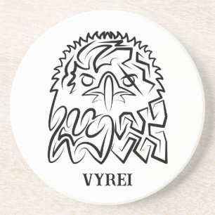 Black and White Tribal Eagle Coaster