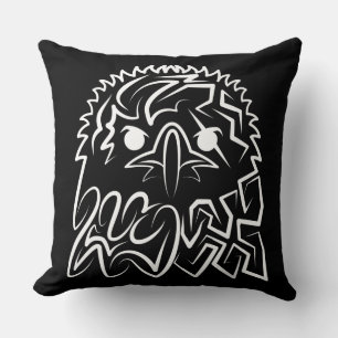 Black and White Tribal Eagle Cushion