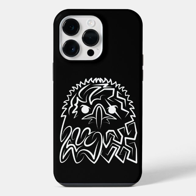 Black and White Tribal Eagle iPhone Case (Back)