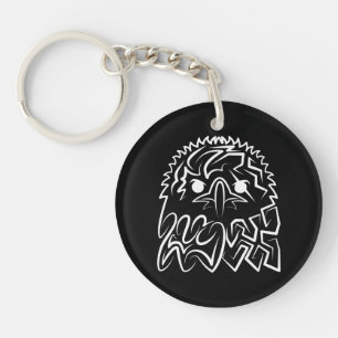 Black and White Tribal Eagle Key Ring
