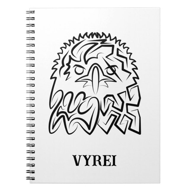 Black and White Tribal Eagle Notebook (Front)
